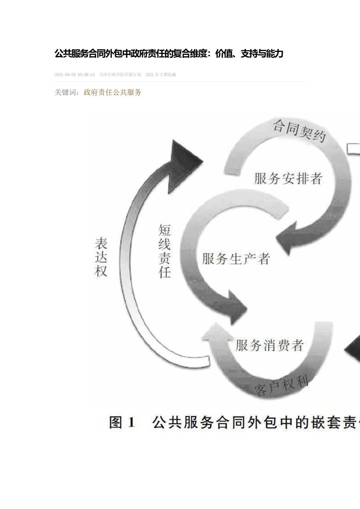 公共服务合同外包中政府责任的复合维度：价值、支持与能力_第1页