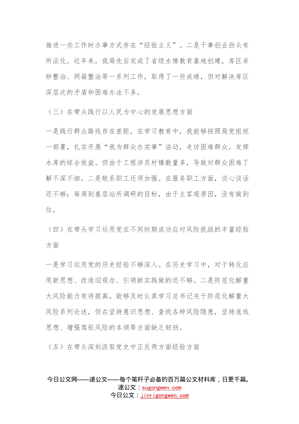 局党组副书记、局长2022年度__民主生活会个人对照检查材料—今日公文网_第2页