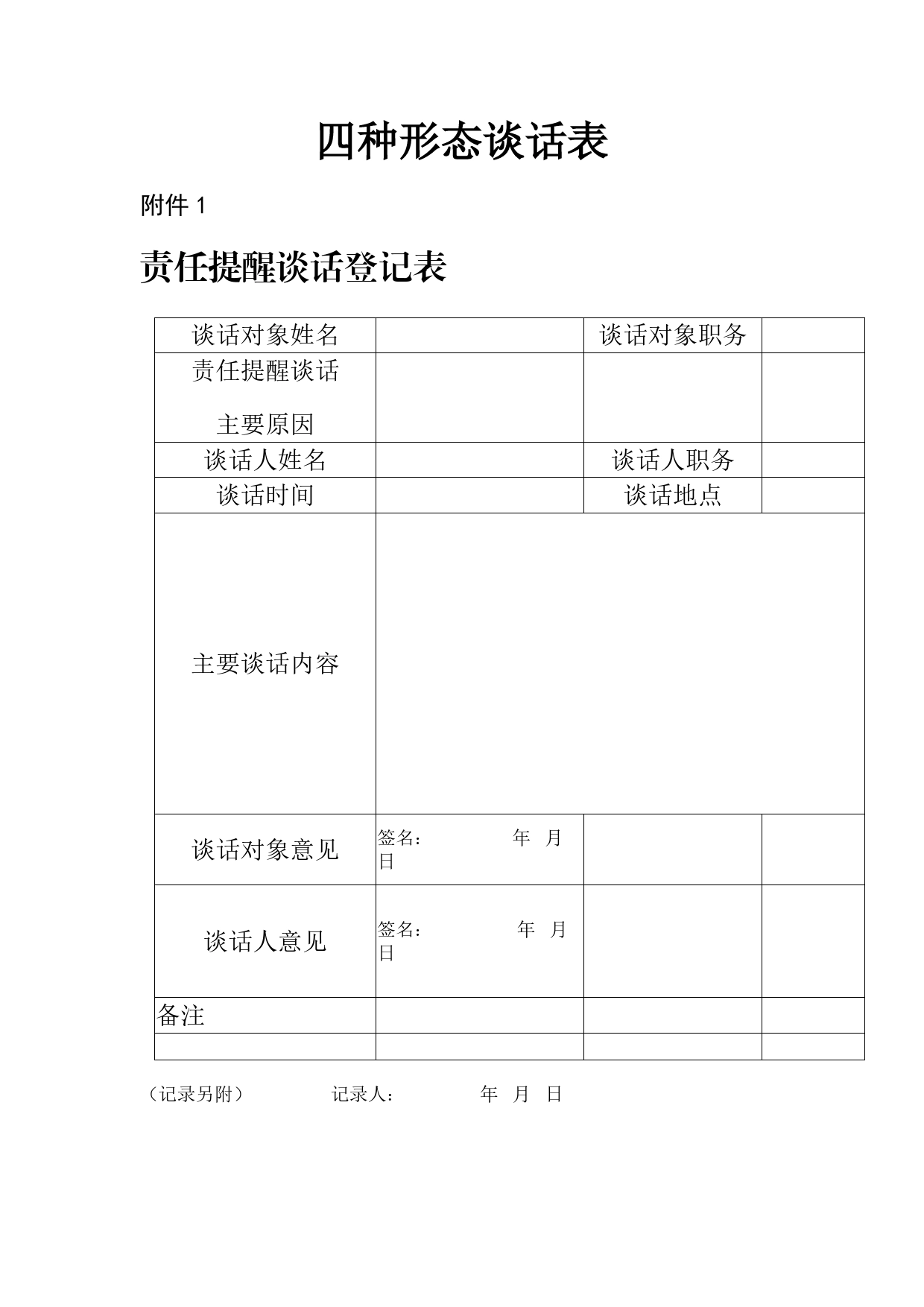 四种形态谈话表._第1页