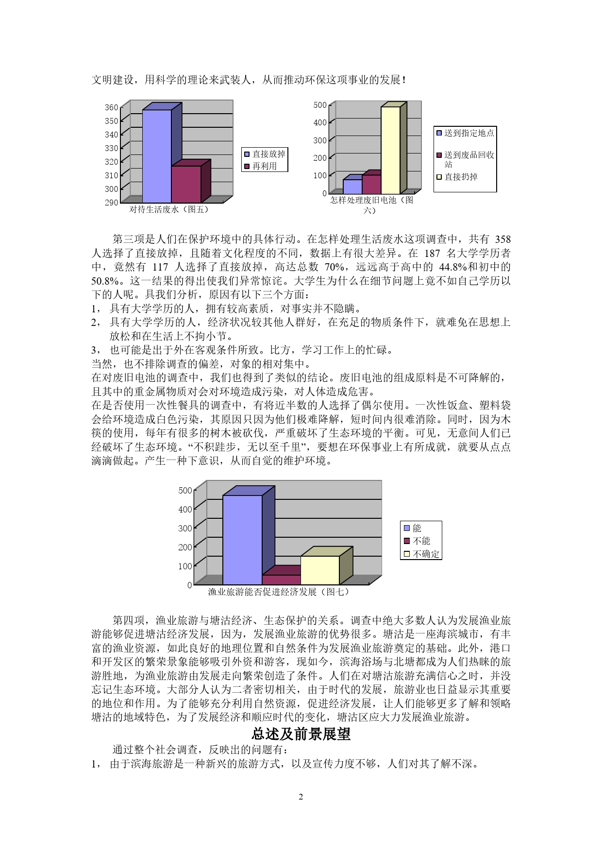 塘沽市民滨海旅游与生态意识的调查报告._第2页