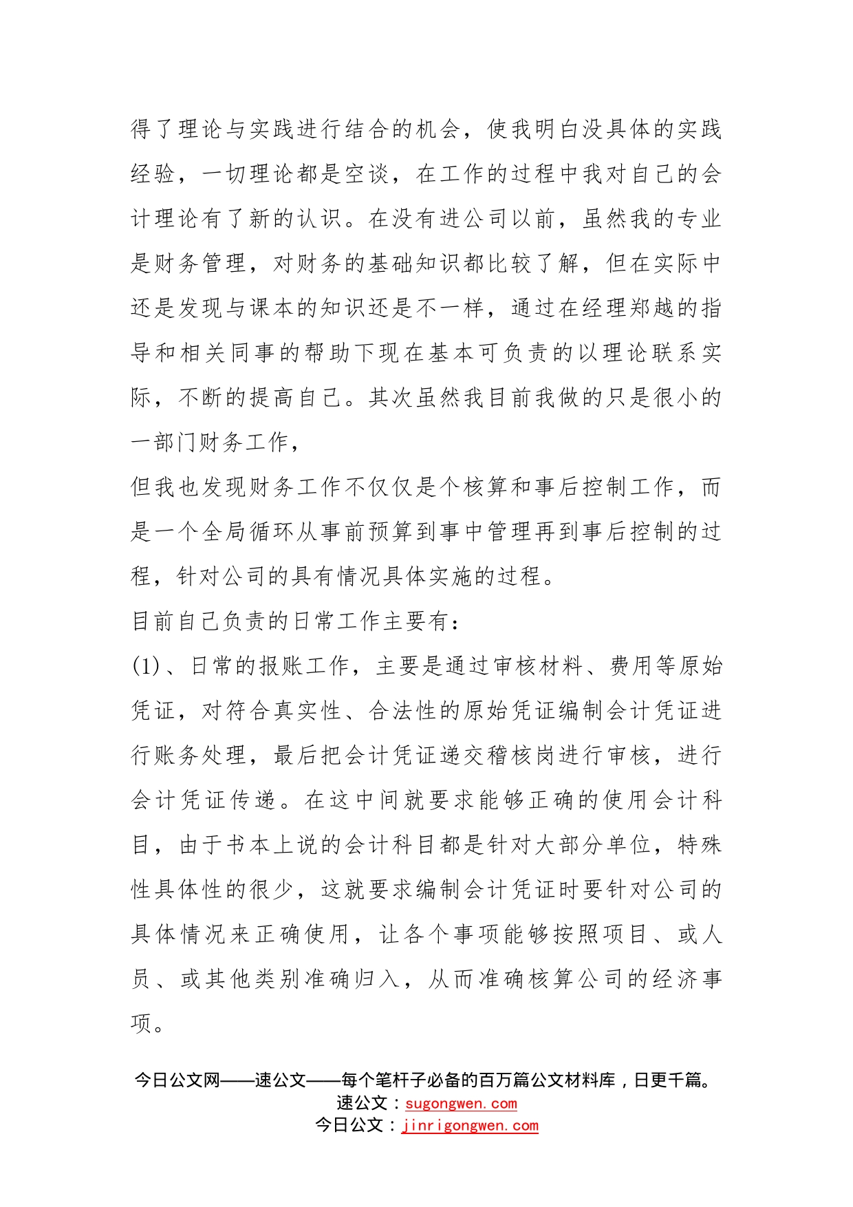 财务人员试用期工作总结方案多篇_第2页