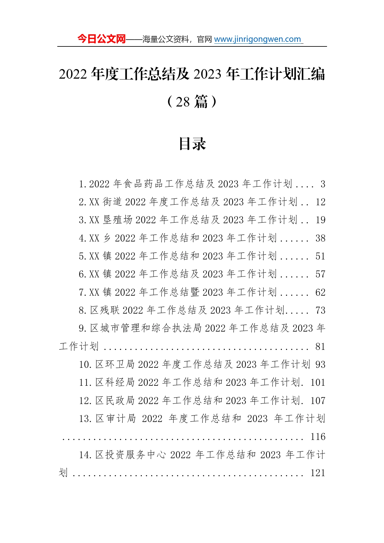 2022年度工作总结及2023年工作计划汇编（28篇）240_第1页