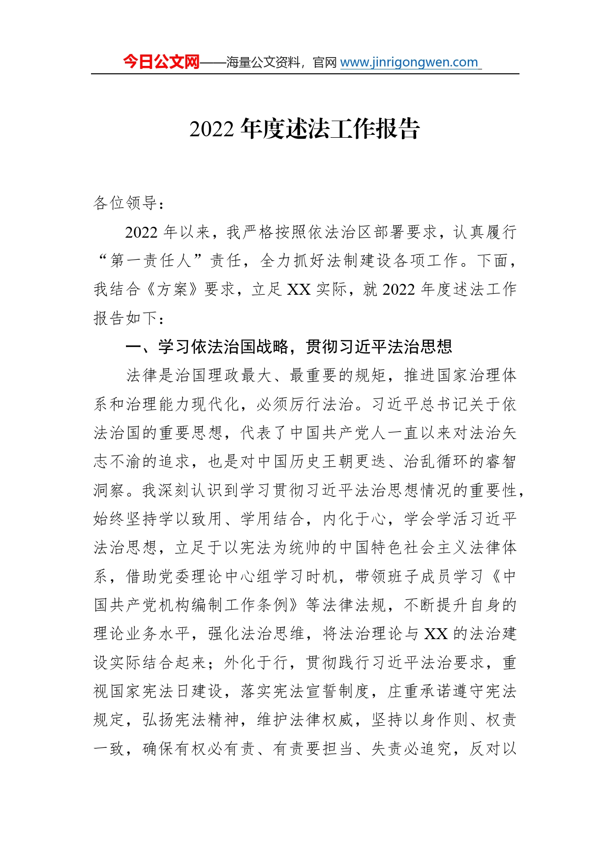 2022年度述法工作报告3_第1页