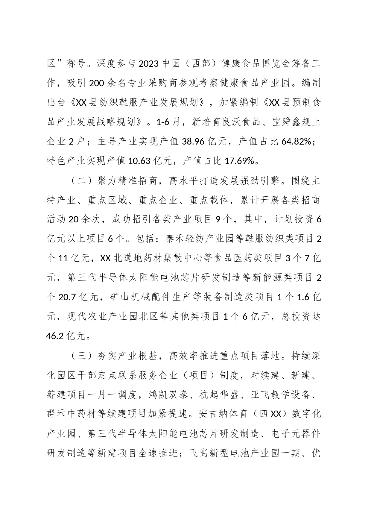 XX工业园区2023上半年工作总结及下半年工作计划_第2页