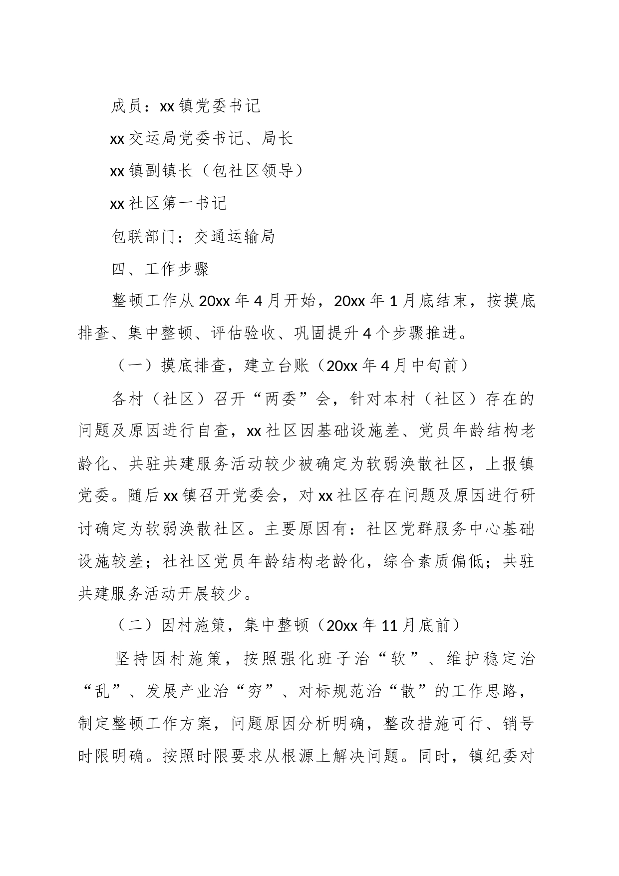 有关于社区软弱涣散党组织整顿方案_第2页