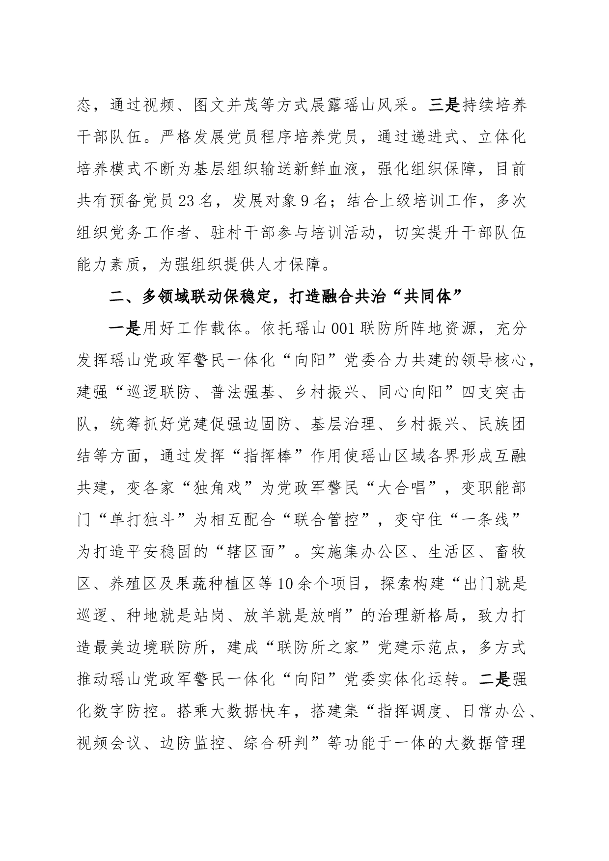 某边境县2023上半年度党建工作汇报材料_第2页