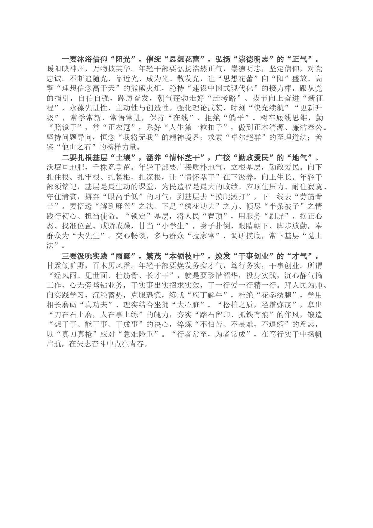 年轻干部座谈会交流发言2篇_第2页