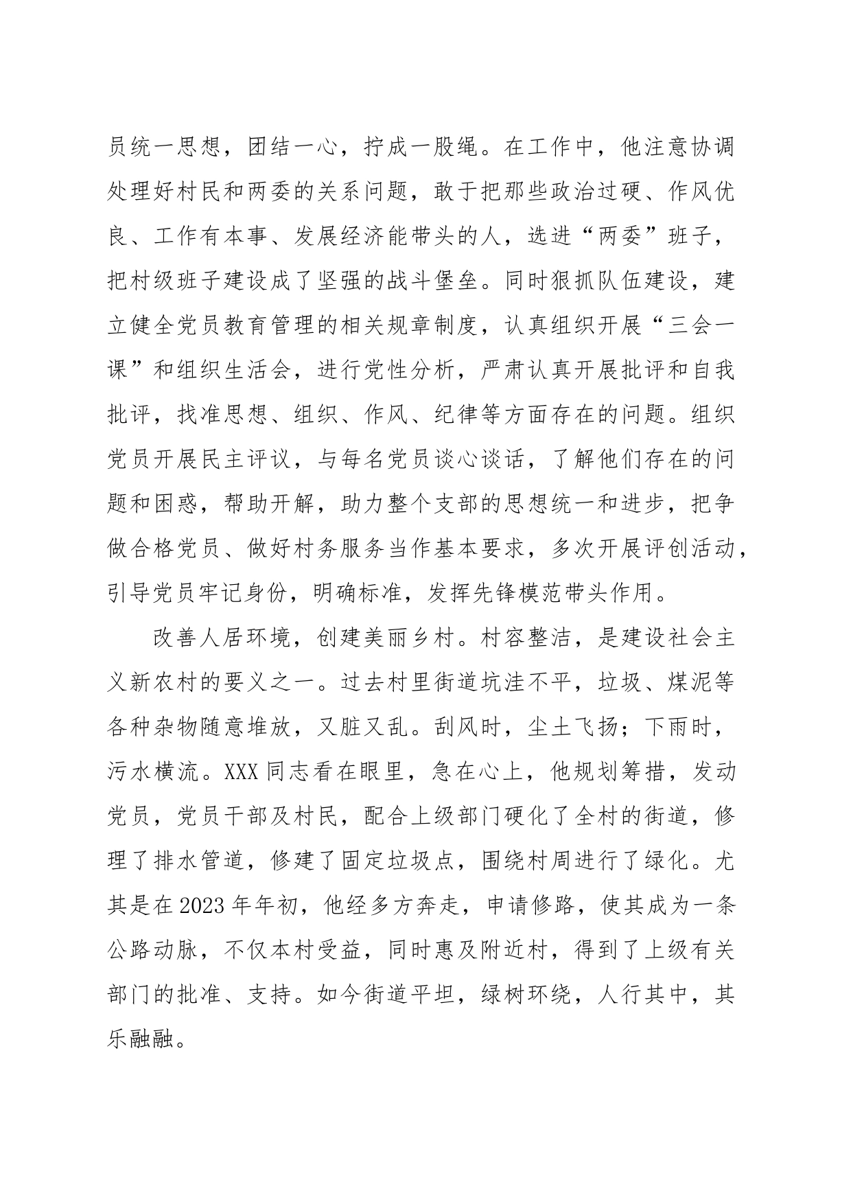 关于2023年村支书的先进事迹材料_第2页