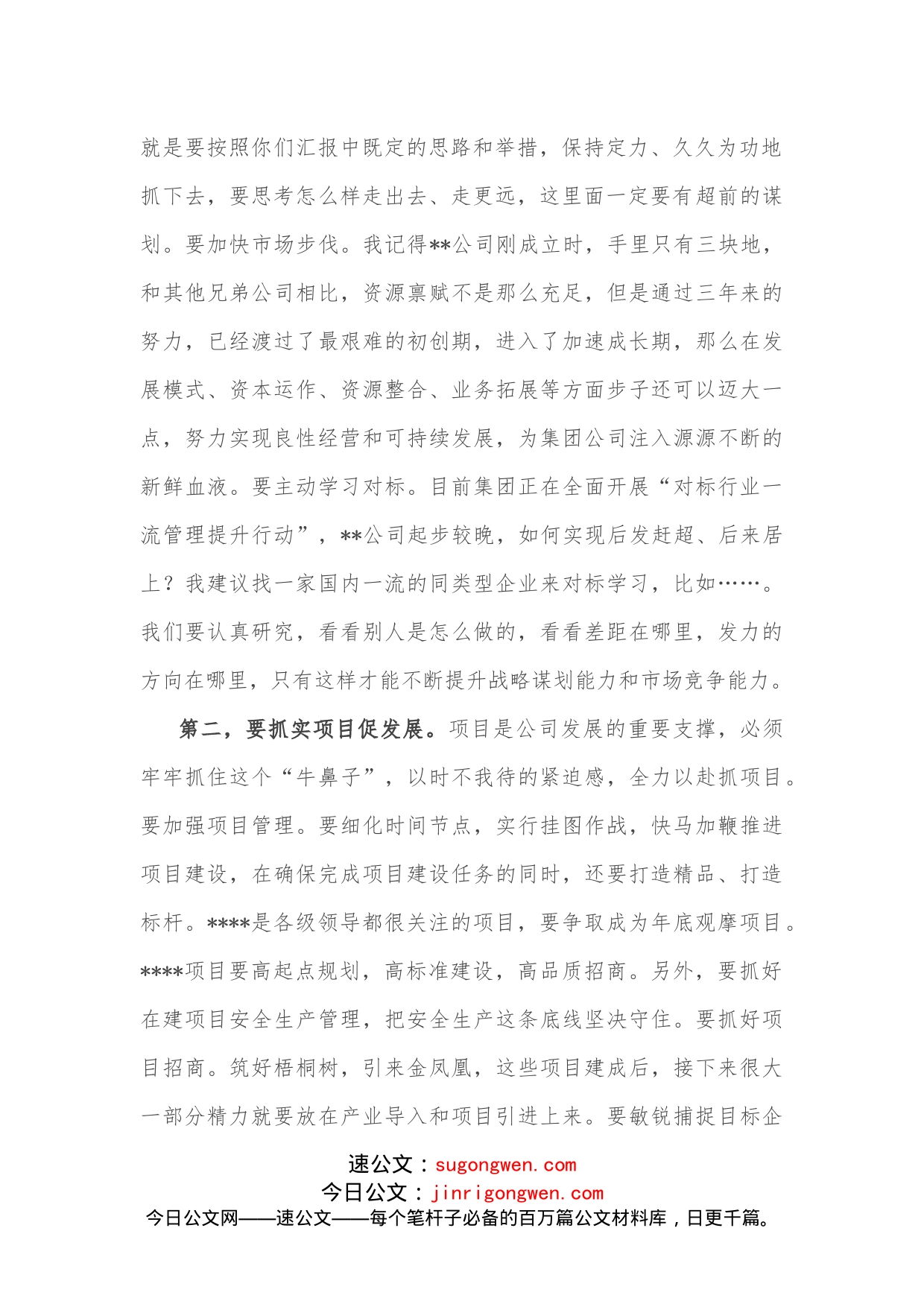 国企党委书记在调研子公司座谈会上的讲话_第2页