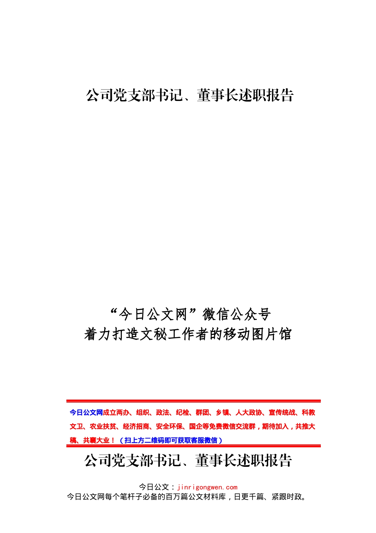 公司党支部书记、董事长述职报告_第1页