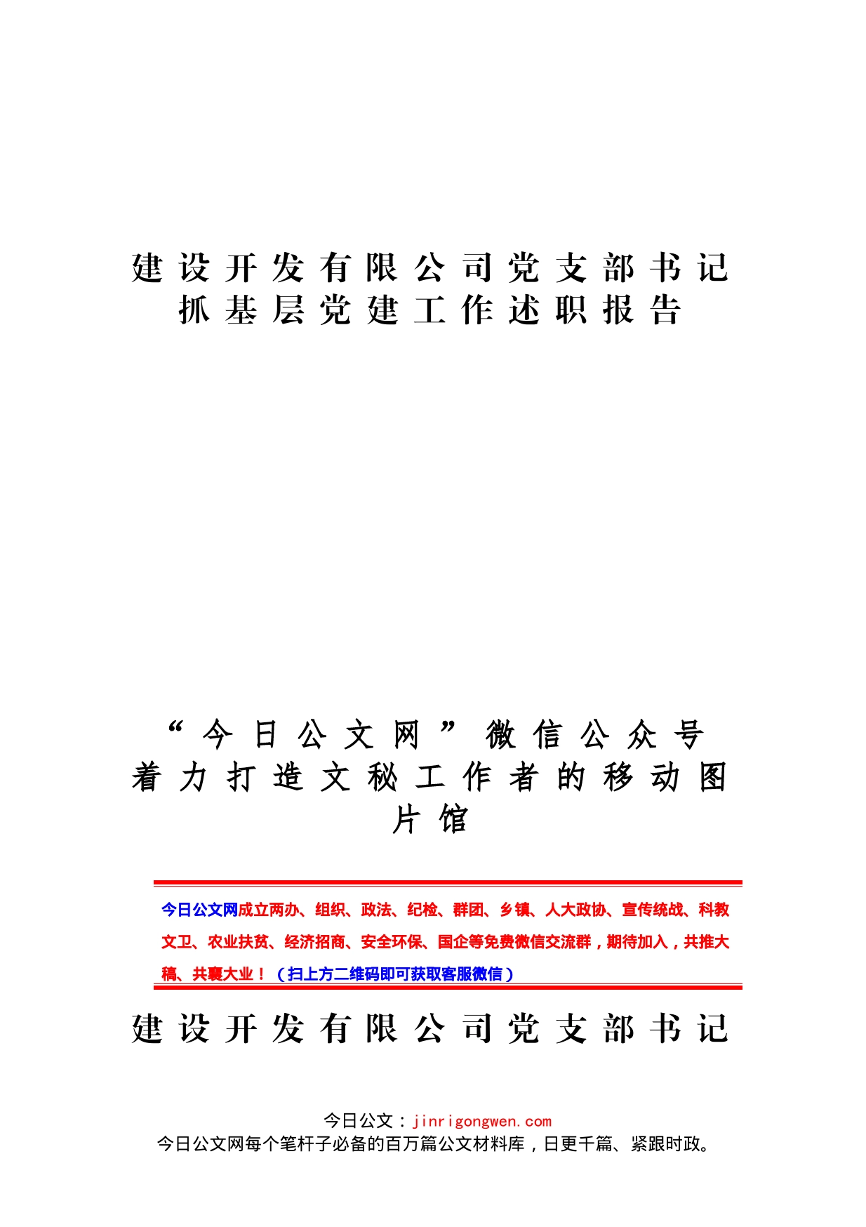公司党支部书记抓基层党建工作述职报告_第1页