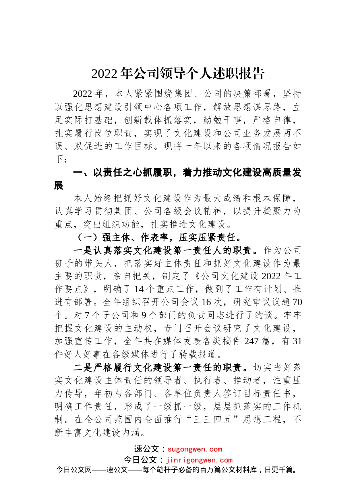 2022年公司领导个人述职报告(1)_第1页