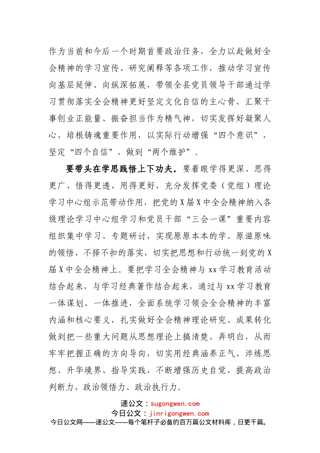 某县委宣传部长学习贯彻X届X中X会精神研讨发言材料_第2页