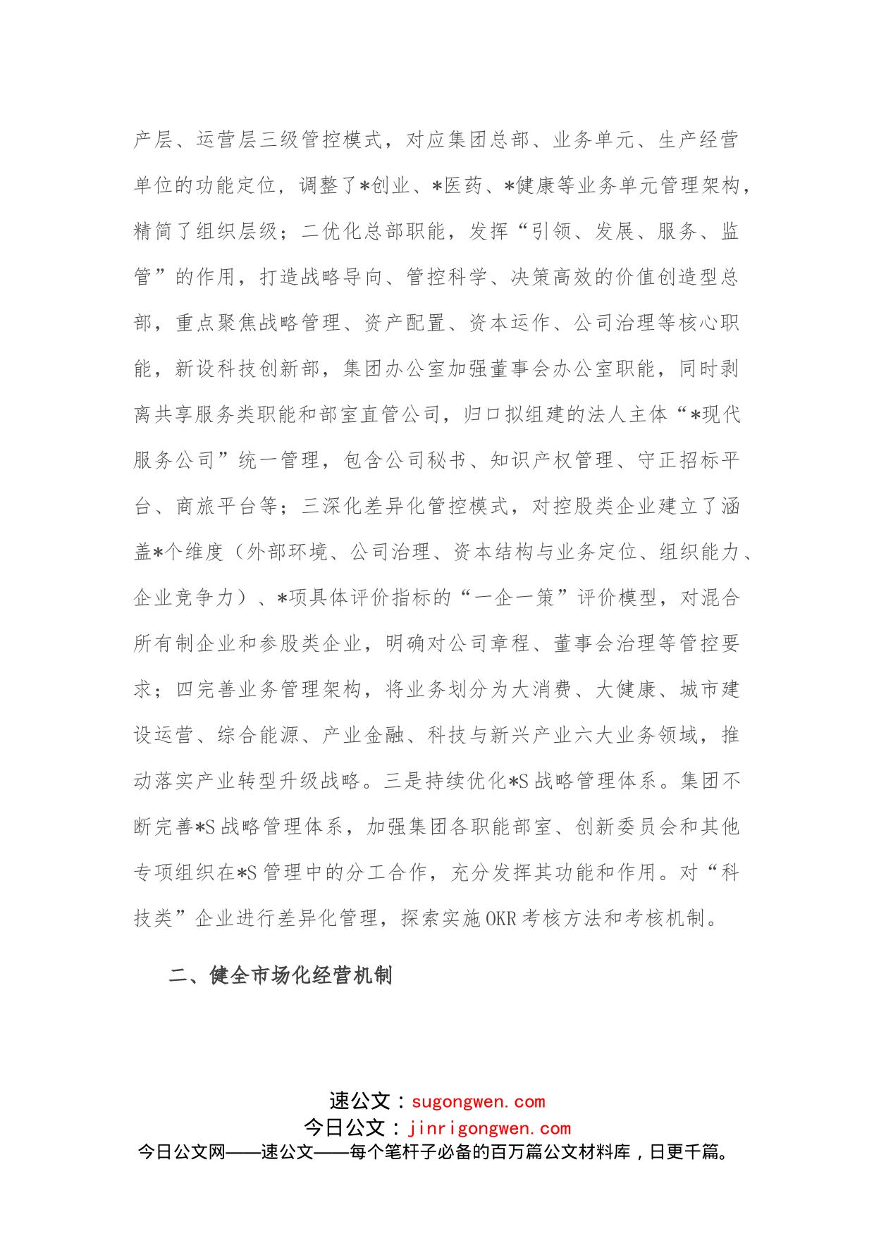 发挥多元化管控优势构建产业发展新格局公司交流发言材料_第2页