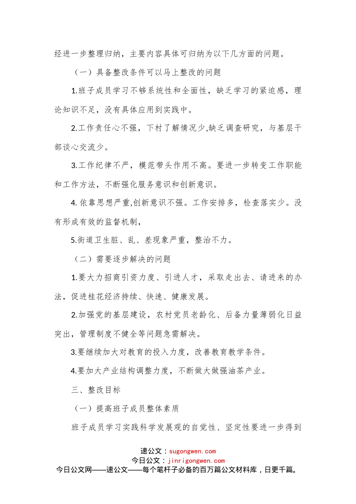 民主生活会各套领导班子整改方案范文_第2页