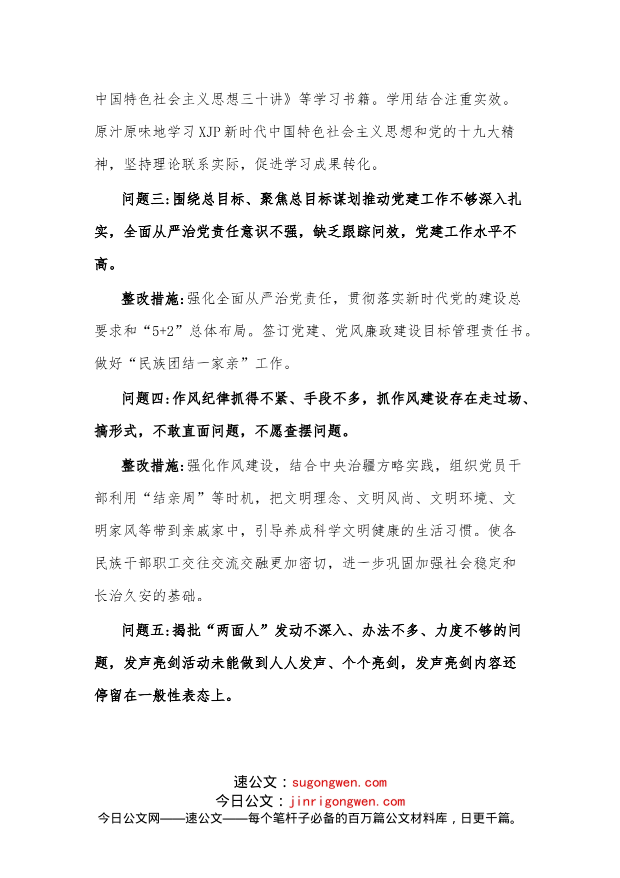 XX公司党建灯下黑问题清单及整改措施_第2页