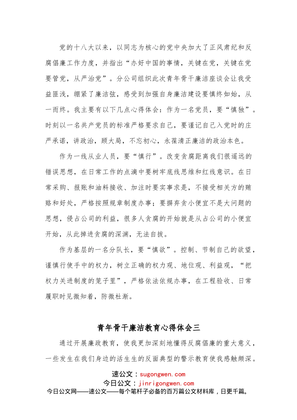 （6篇）青年骨干廉洁教育心得体会精选_第2页