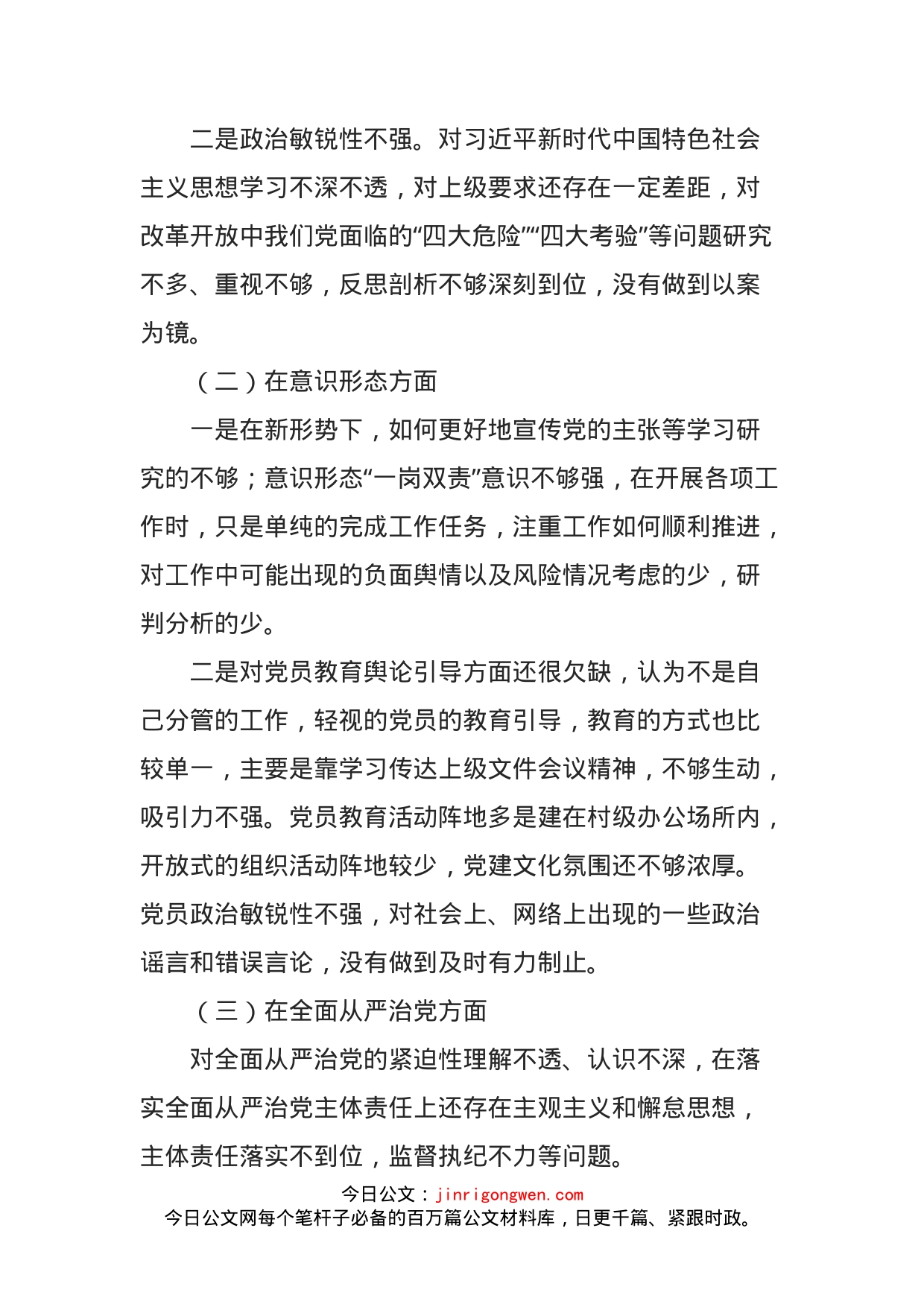 乡镇党委书记巡察整改专题民主生活会发言材料_第2页