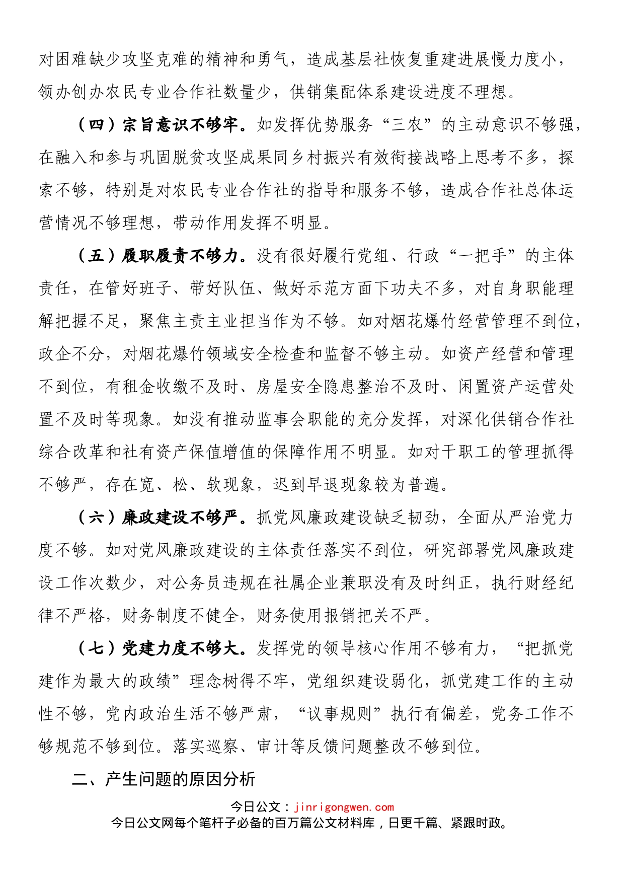 同志巡察整改专题民主生活会发言提纲_第2页