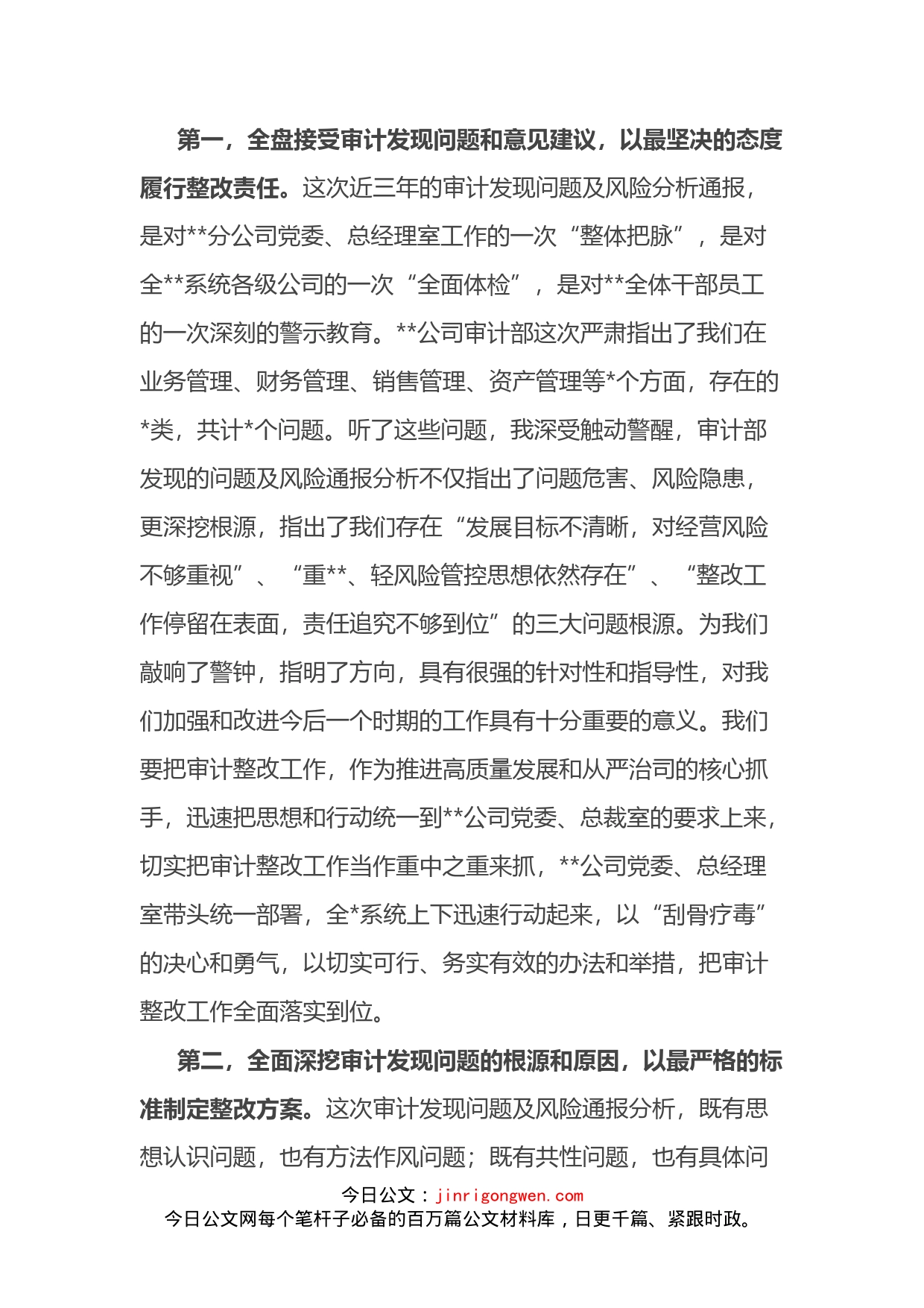 在审计谈话会议上的表态发言_第2页