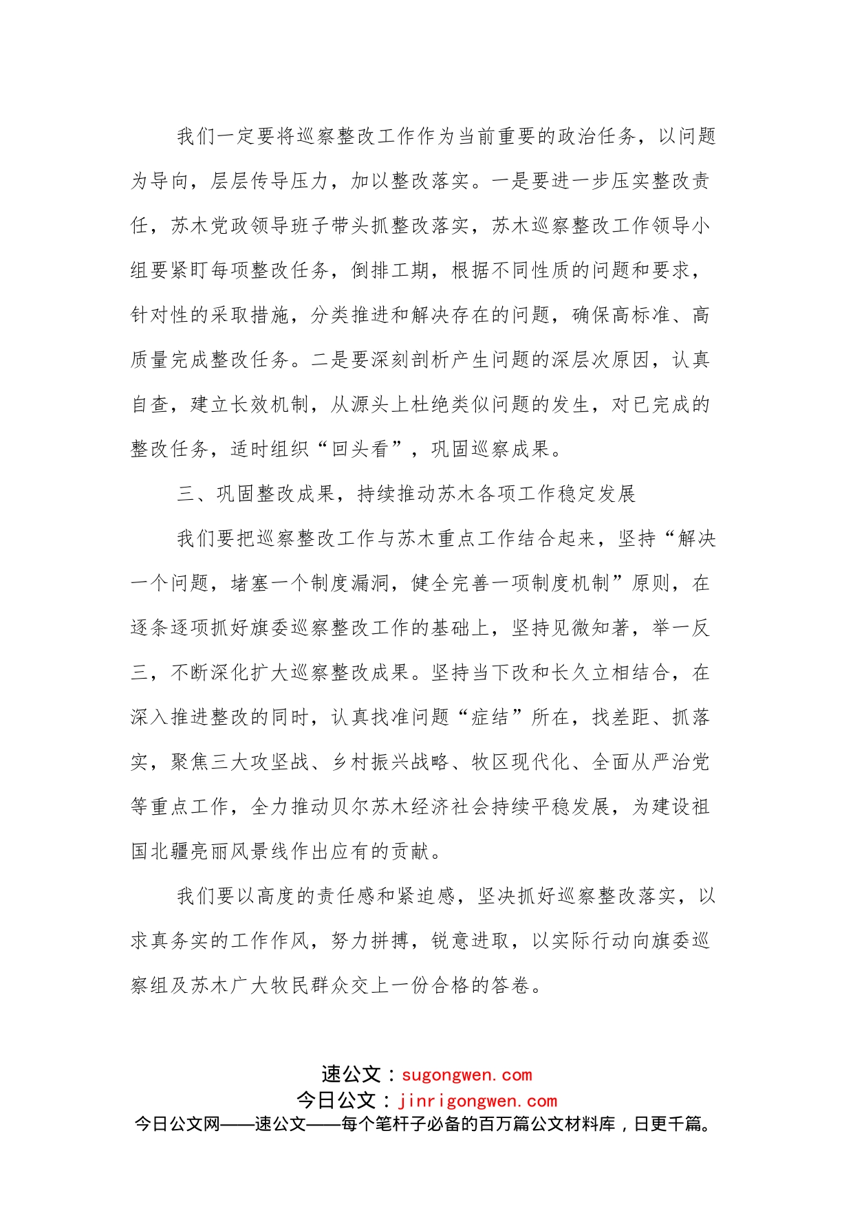 在巡察整改工作会上的表态发言_第2页