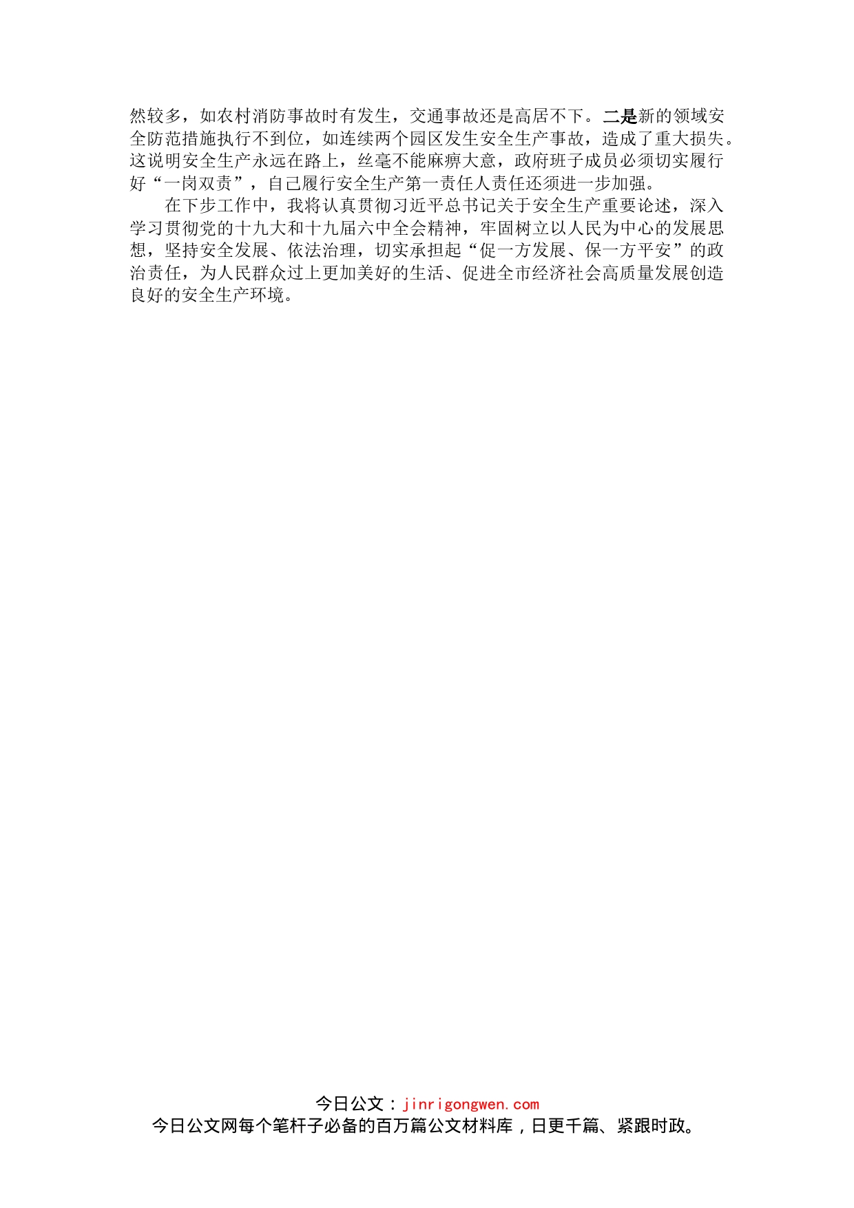 市政府主要领导履行安全生产职责情况汇报_第2页