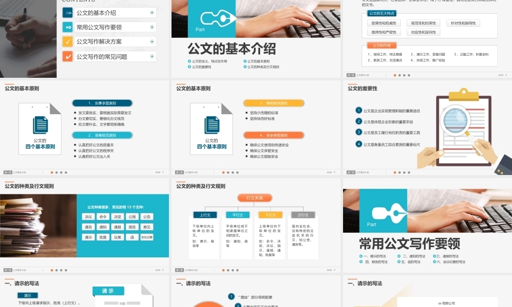 企业行政人员实用公文写作材料写作技巧讲解PPT课件模板