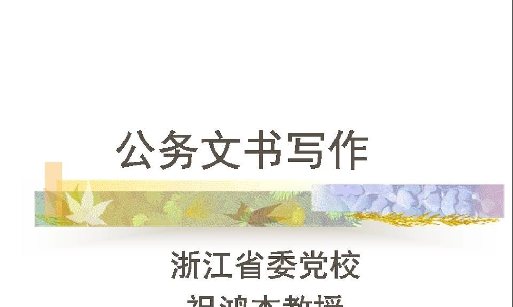 公务文书写作（浙江省委党校）PPT课件模板