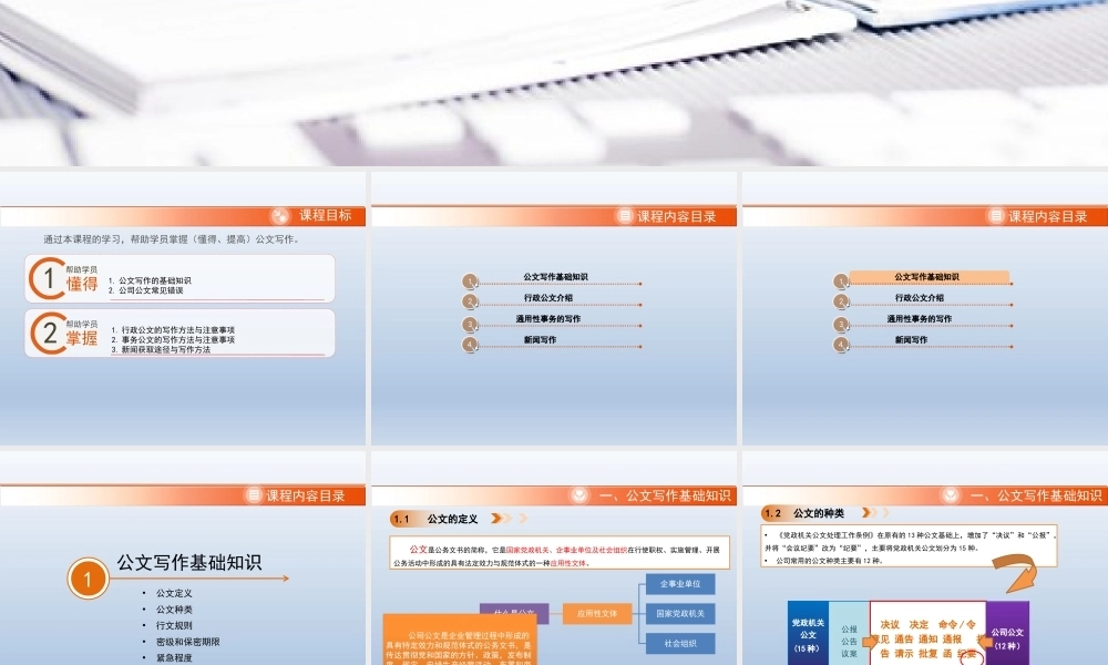 公文写作学习PPT课件模板