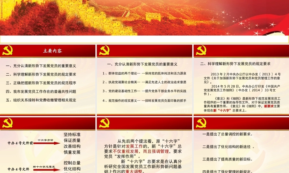 发展党员工作实务PPT课件模板