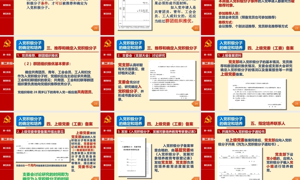 发展党员工作实务PPT课件模板