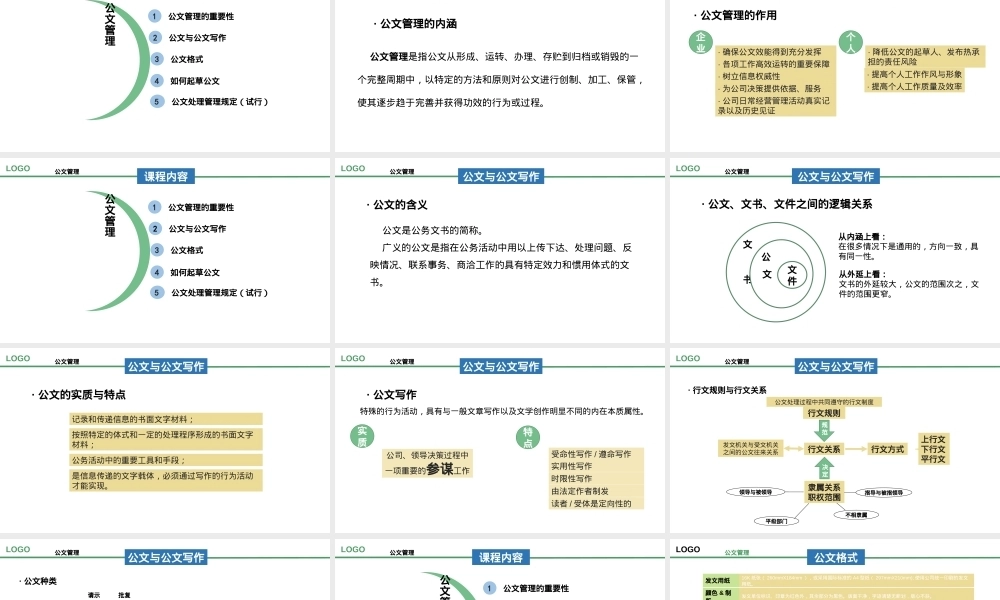 行政公文管理PPT课件模板