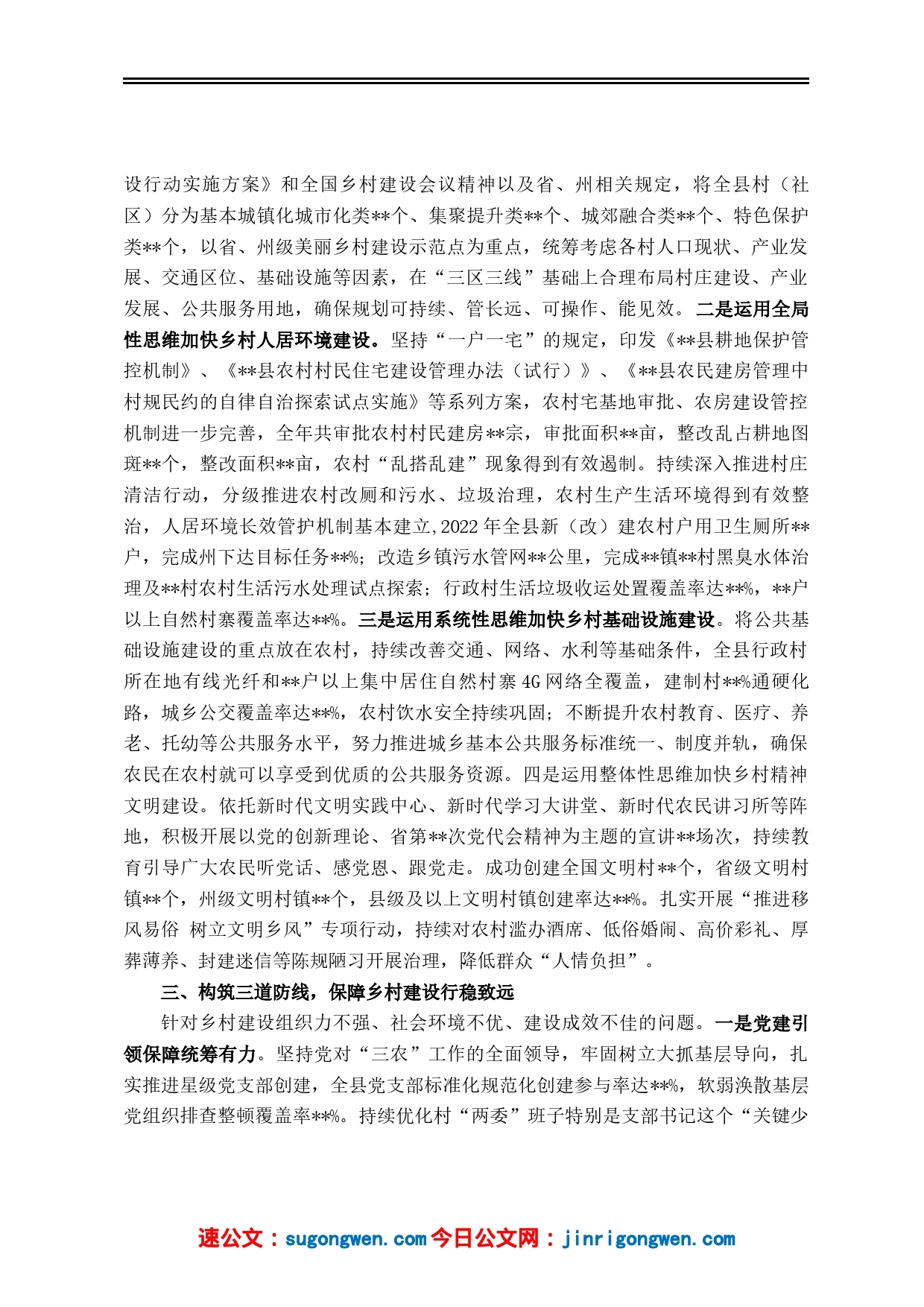 县关于2022年乡村建设工作开展情况的报告_第2页