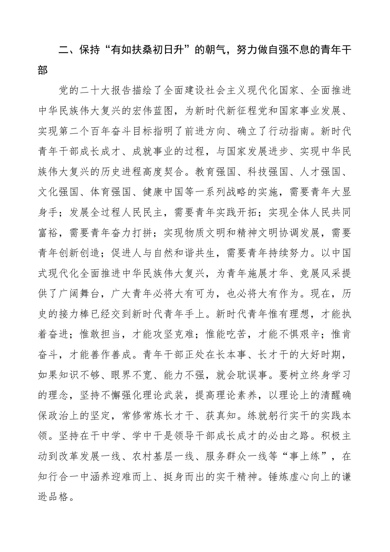 青年干部学习x大精神心得体会范文（盛会报告，研讨发言材料）_第2页