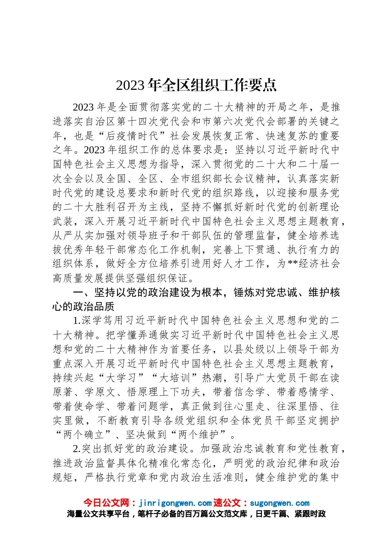 2023年全区组织工作要点_第1页