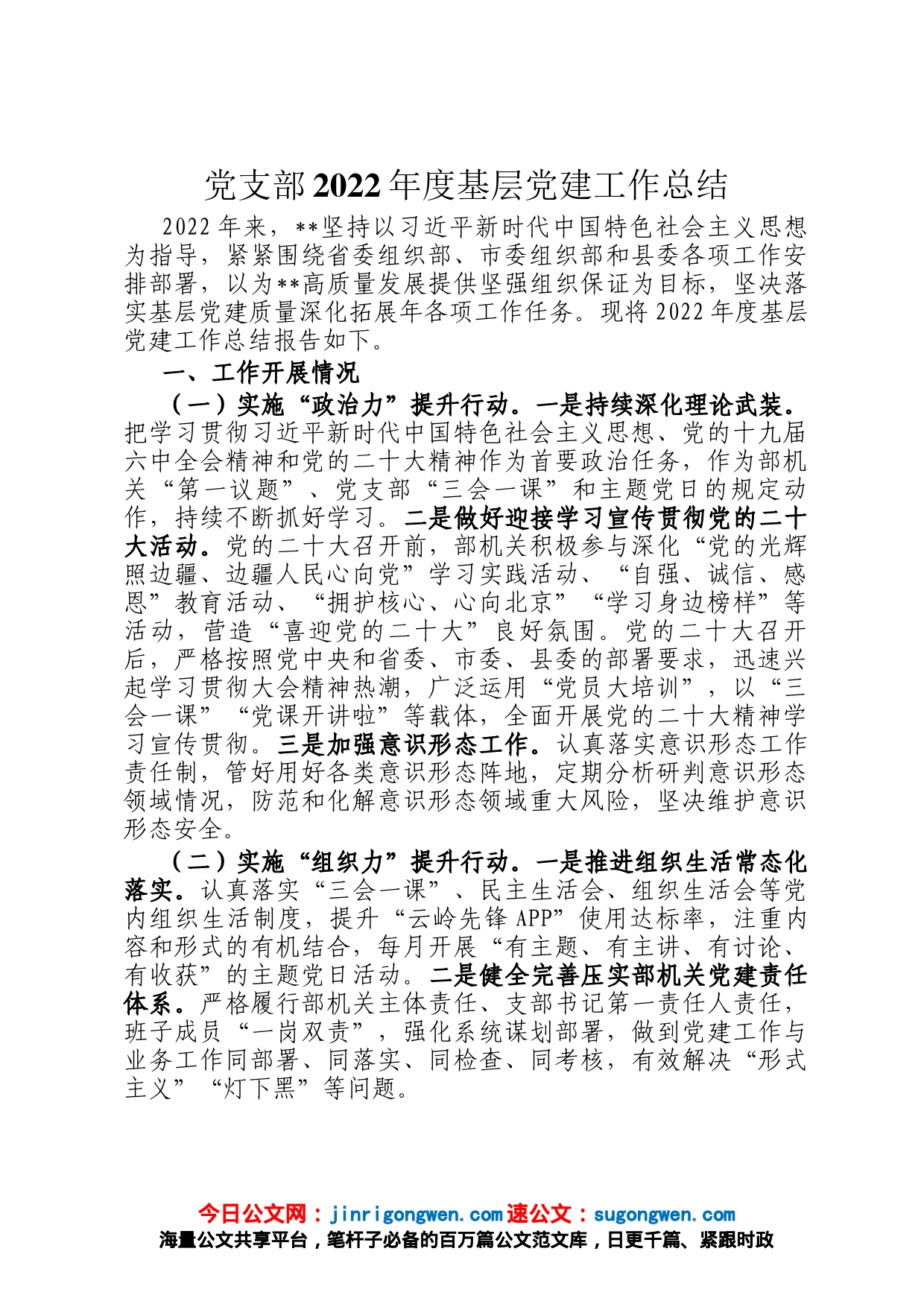 党支部2022年度基层党建工作总结_第1页