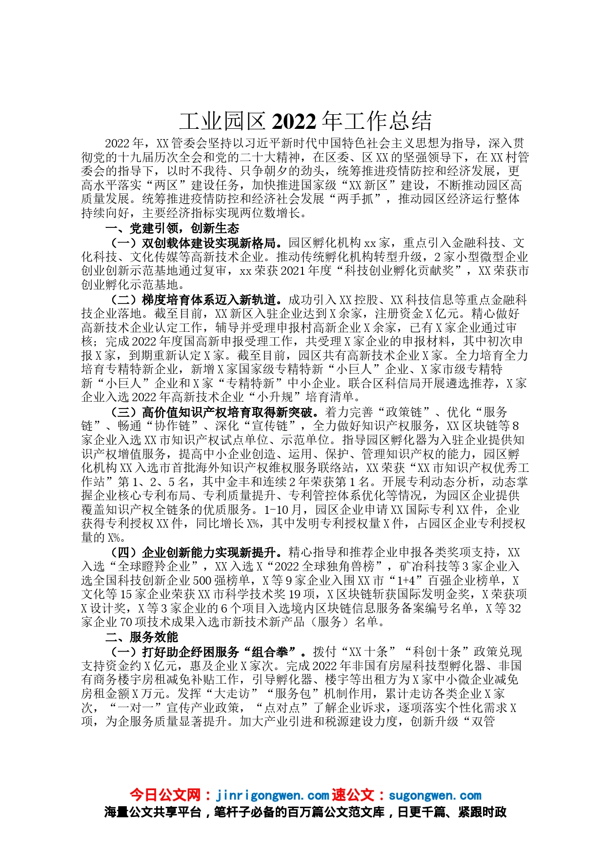 工业园区2022年工作总结_第1页