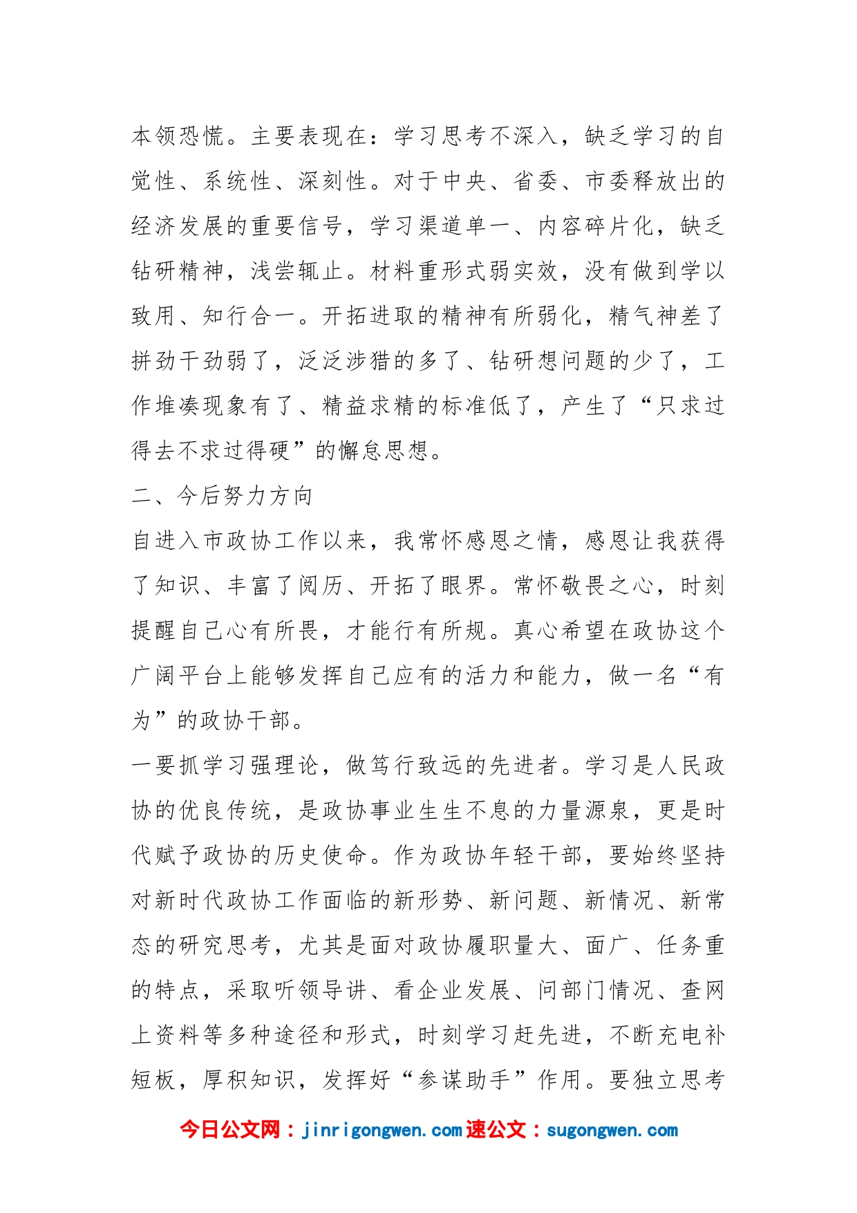 （3篇）X市政协年青干部座谈会发言汇编_第2页