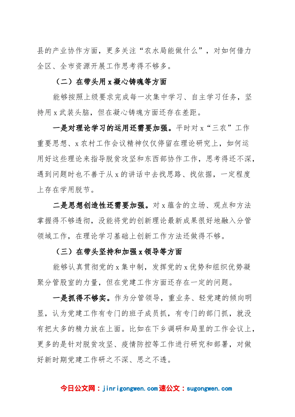 农业农村局副局长2023年民主生活会“六个带头”个人对照检查材料范文（2022年度，两个确立、凝心铸魂，班子成员，分管领导，检视剖析，发言提纲）_第2页