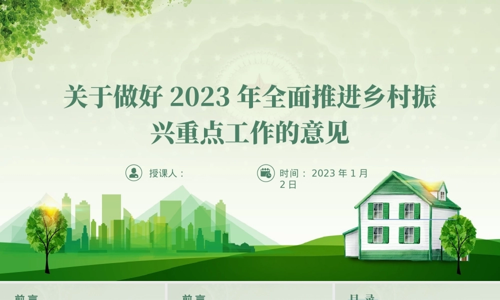 学习解读2023年中央一号文件乡村振兴PPT