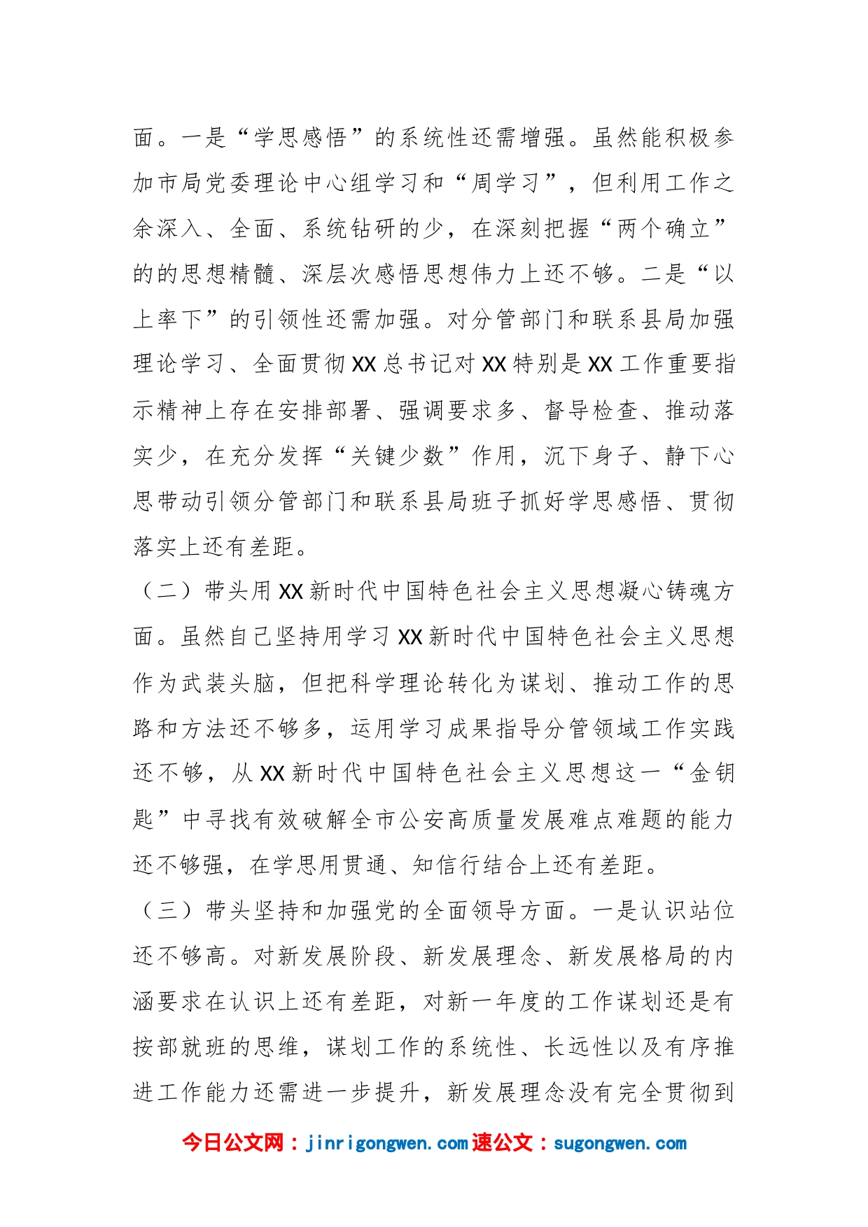 XX市G安局副局长个人民主生活会发言提纲_第2页