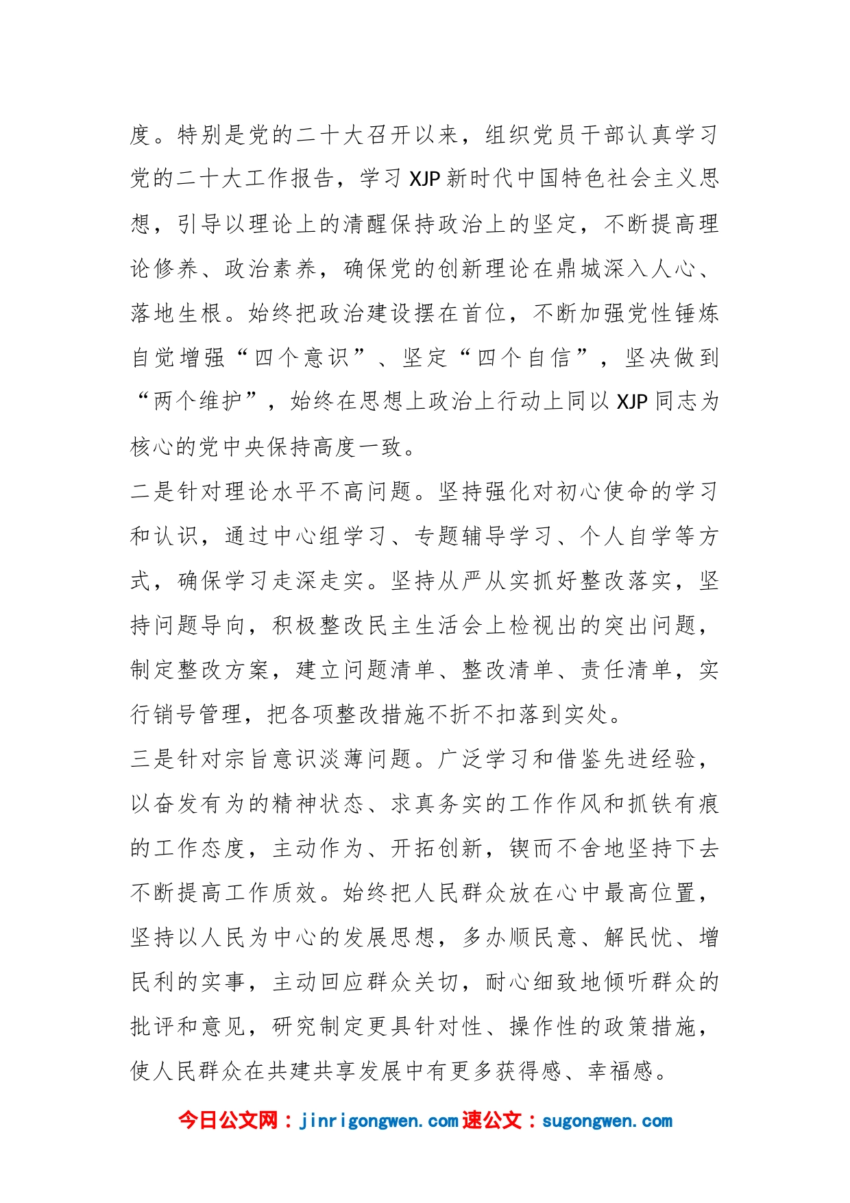 乡镇副职民主生活会个人发言提纲_第2页