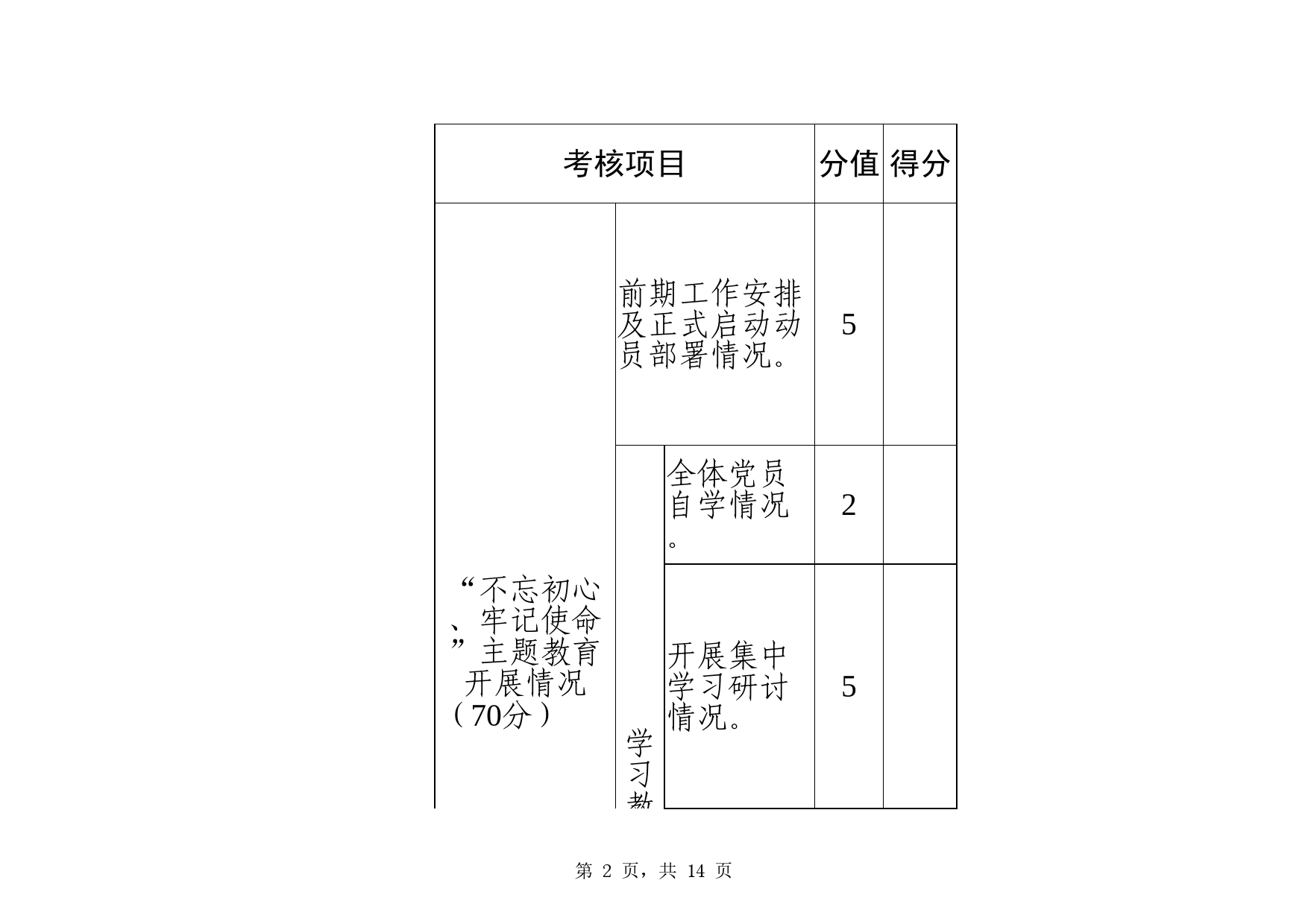 “不忘初心、牢记使命”主题教育考核台账Excel表格模板_第2页