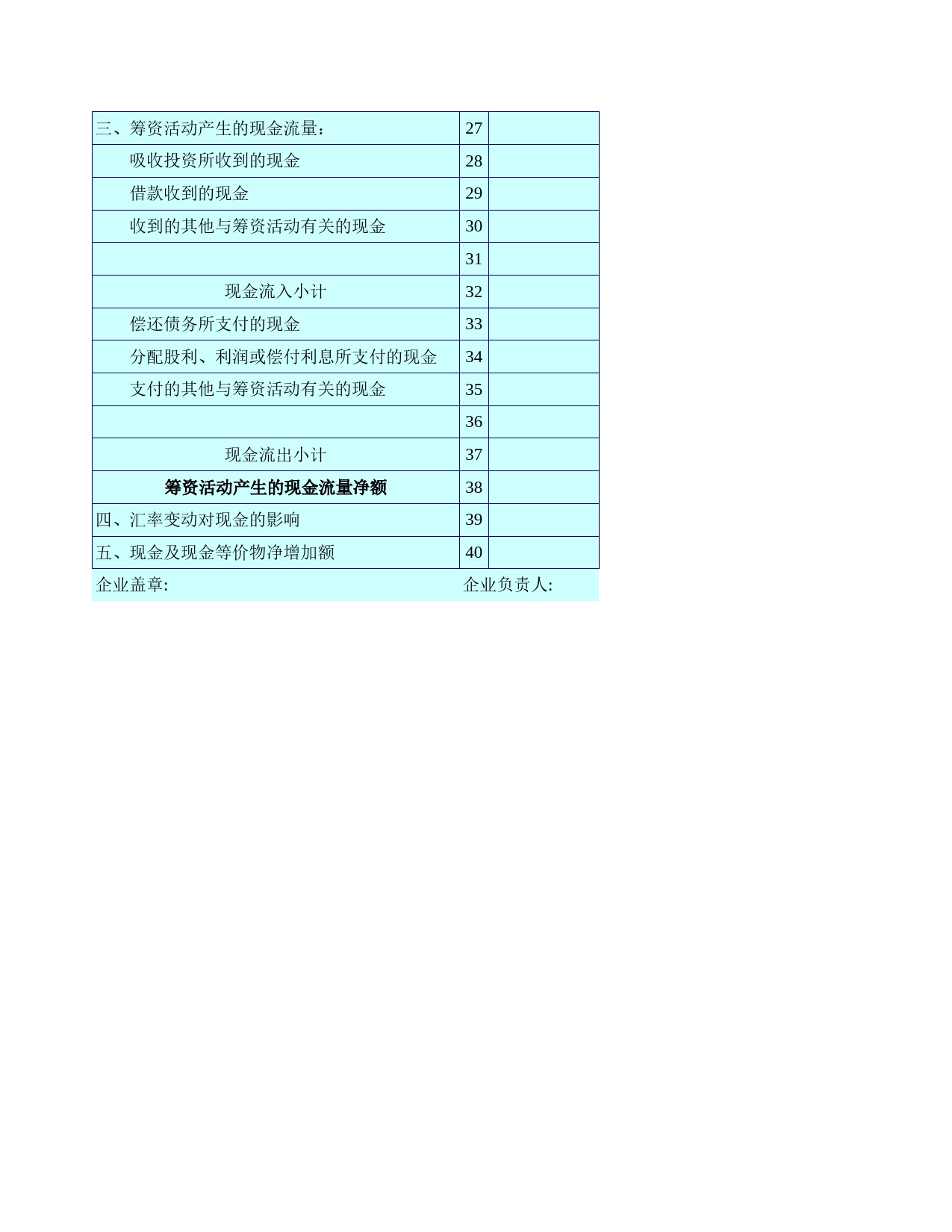 企业现金流量表Excel表格模板_第2页