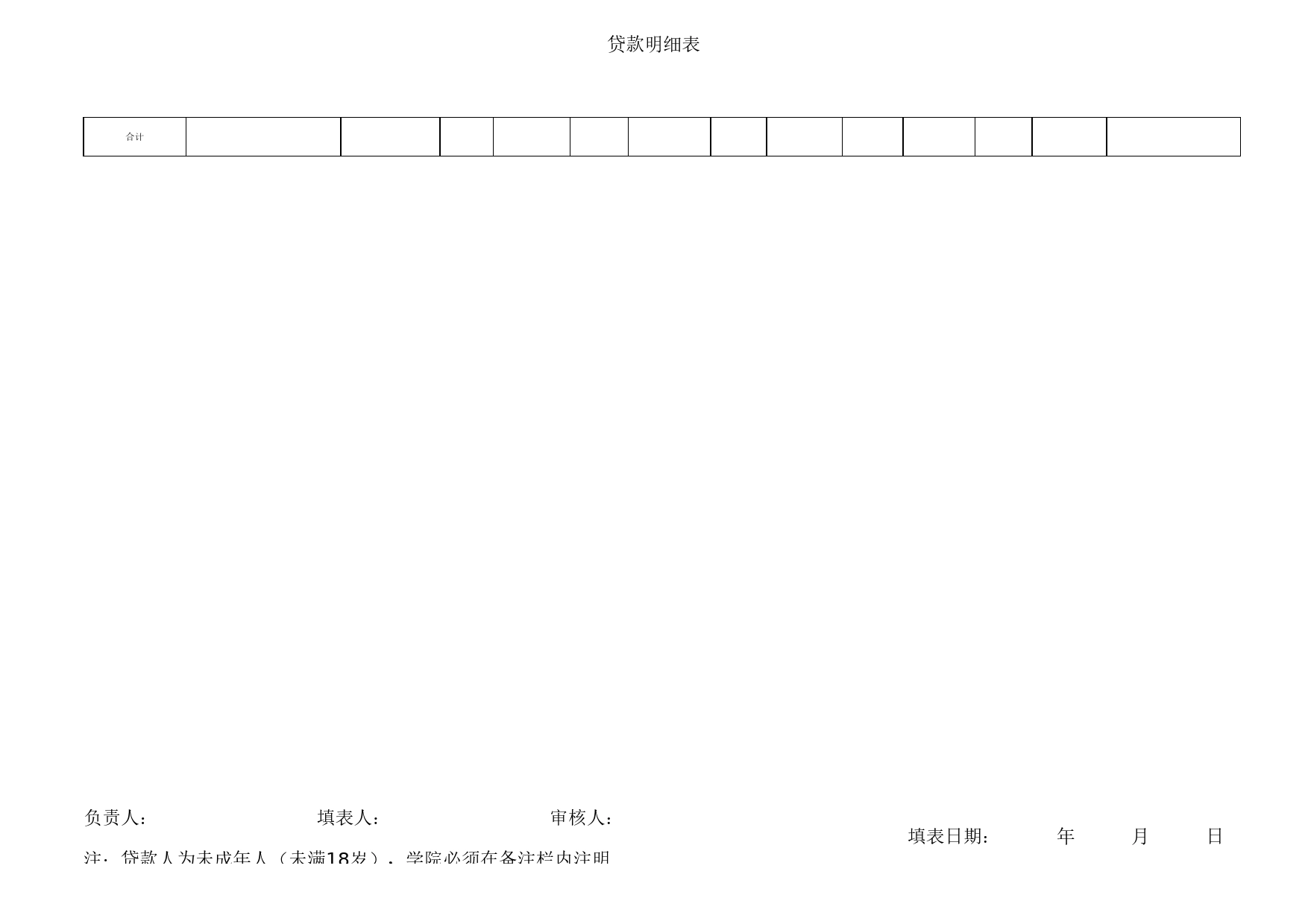 学生贷款统计表Excel表格模板_第2页