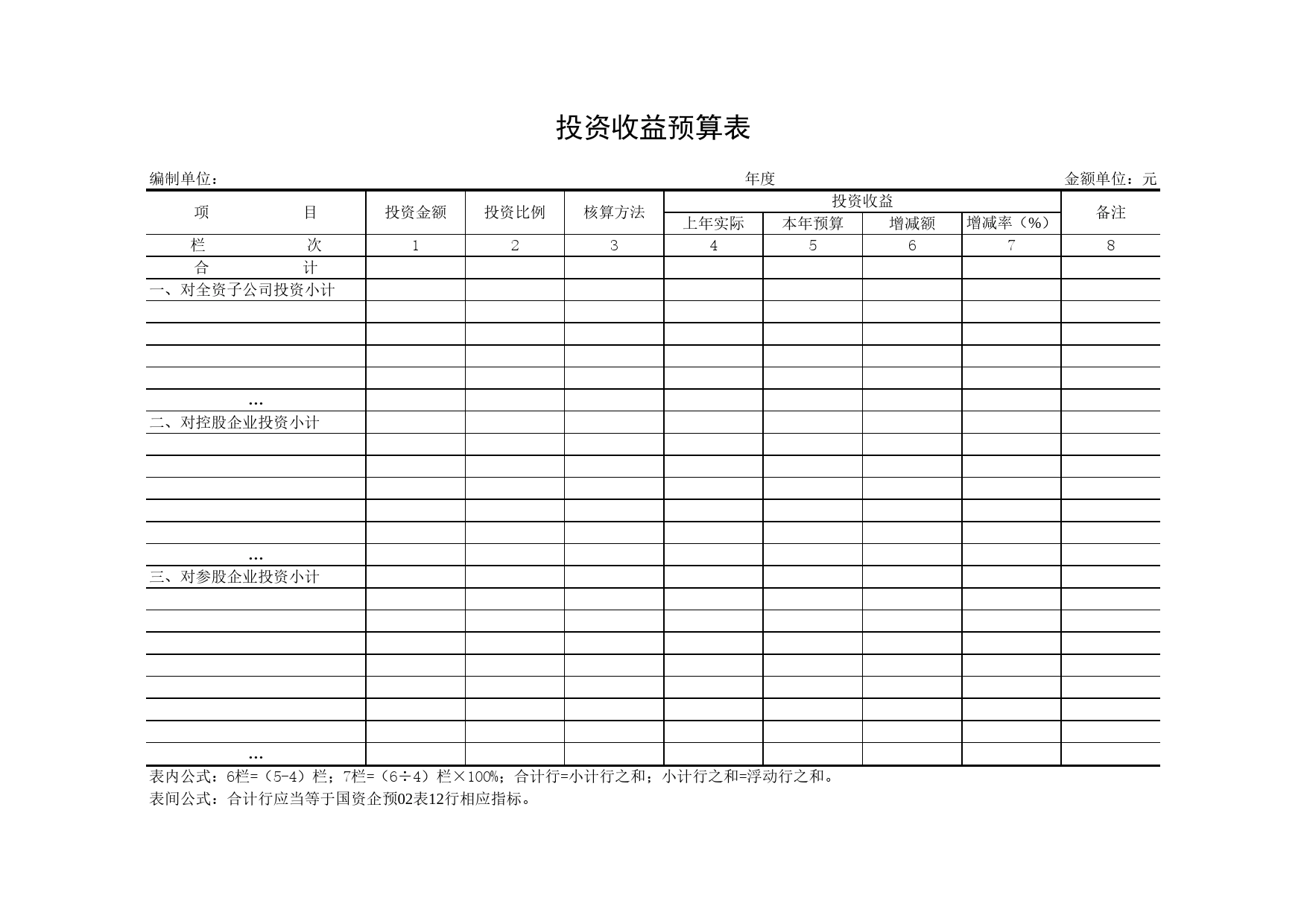 投资收益预算表Excel表格模板_第1页