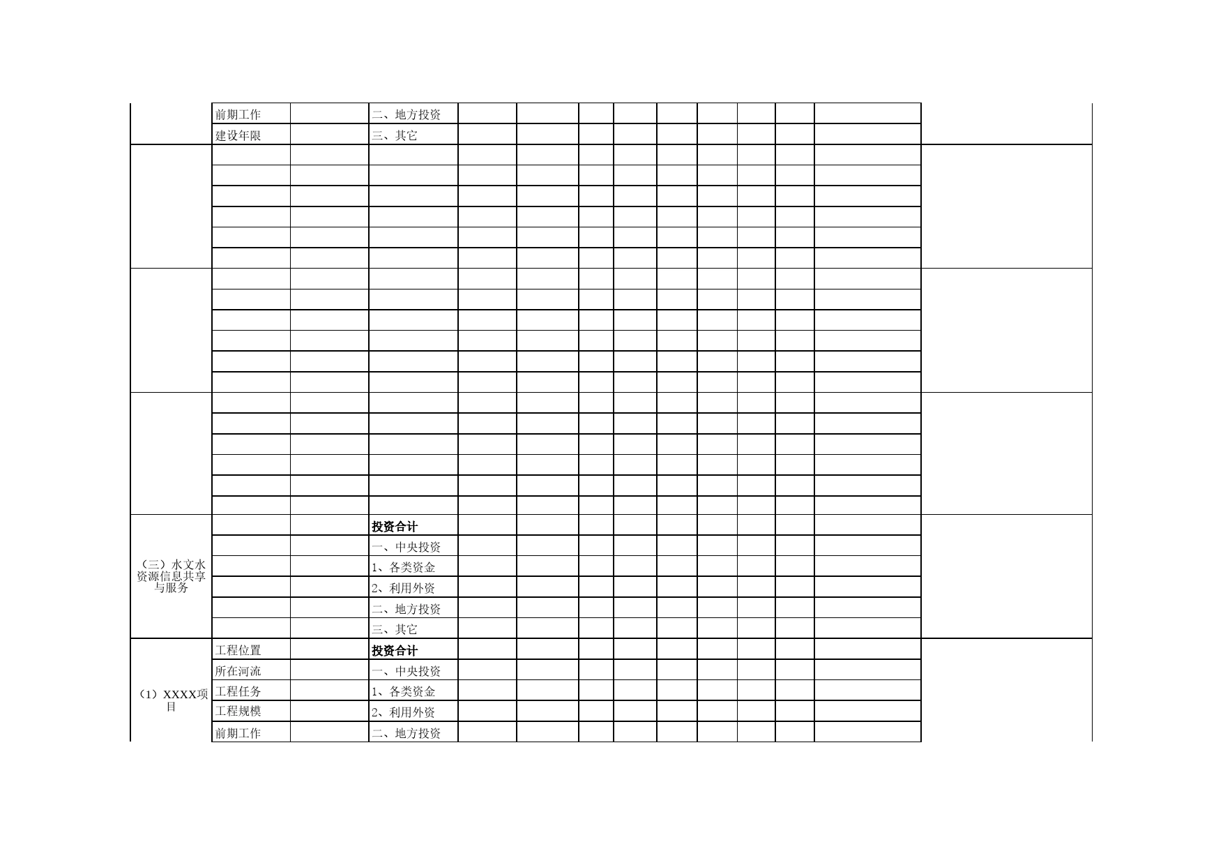 流域重点水文工程项目表Excel表格模板_第2页