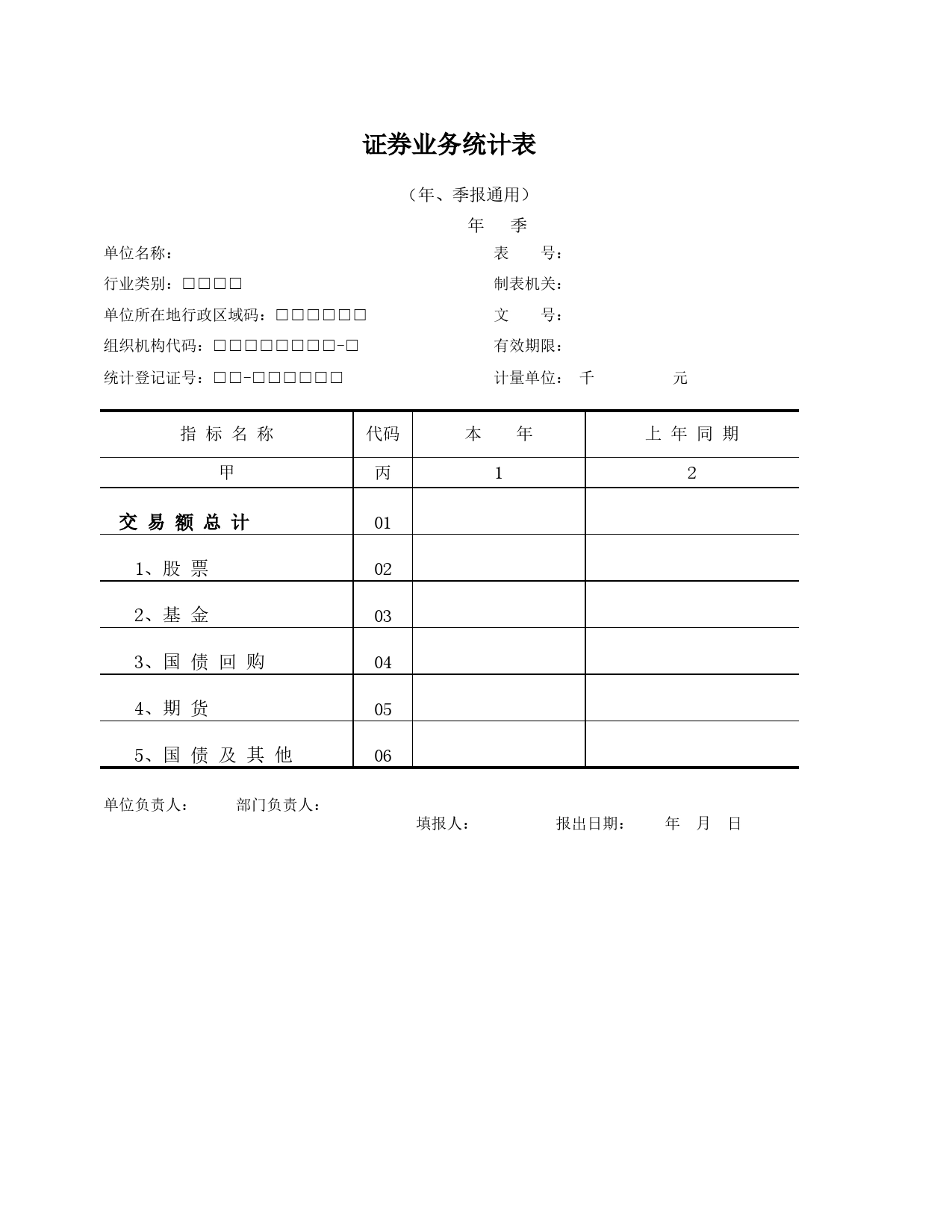 证券业务统计表Excel表格模板_第1页