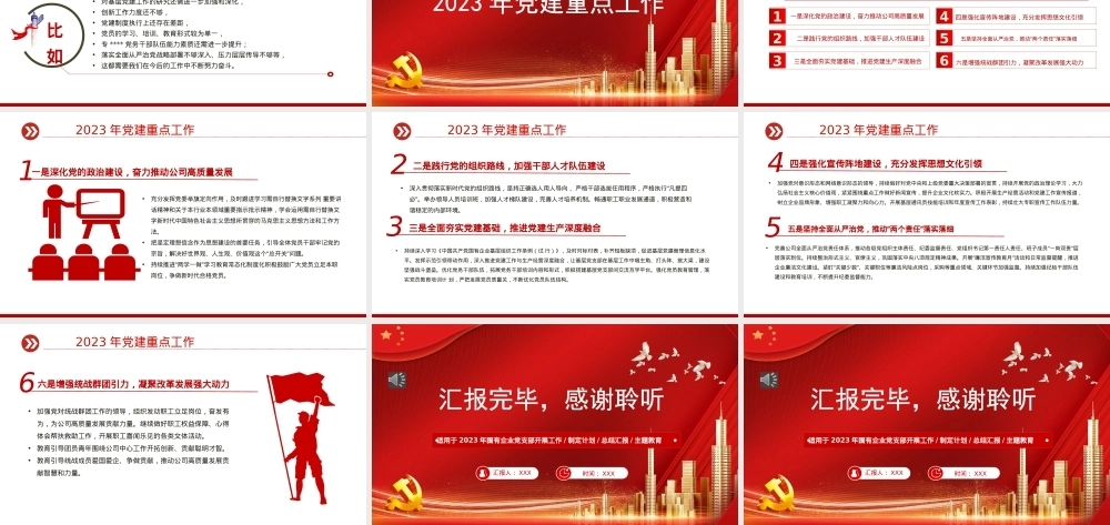 2022年党建工作总结及2023年工作计划PPTPPT课件模板