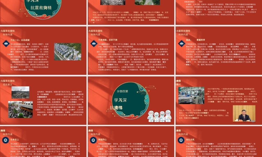 主题党课模板：弘扬伟大精神+书写时代华章（ppt）PPT课件模板